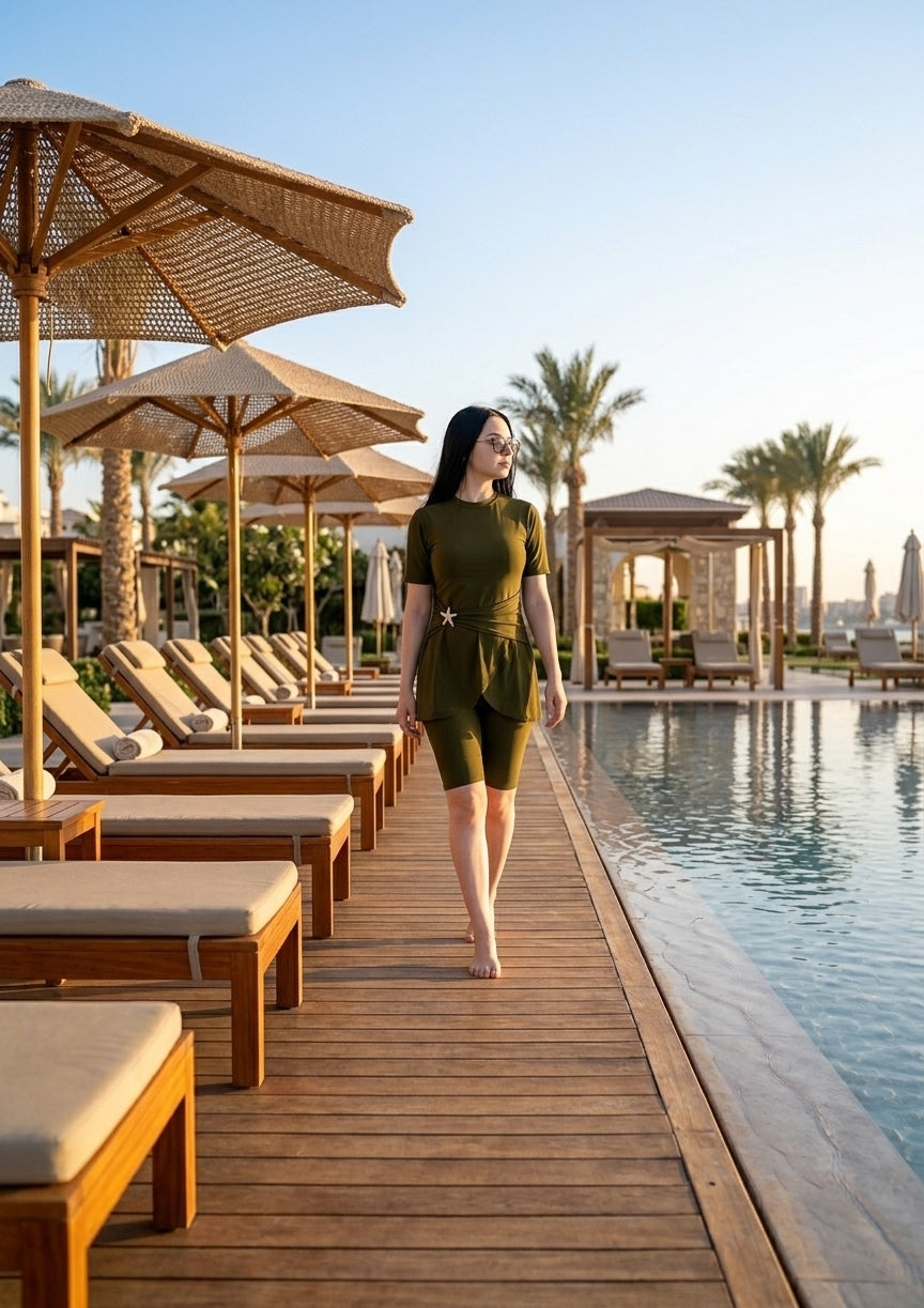 Olive Luxe Swim Dress✨